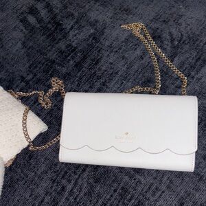 Kate Spade Cream Clutch with Gold Chain
